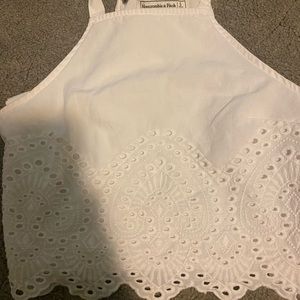 White eyelet crop top from Abercrombie size small.